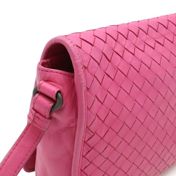 BOTTEGA VENETA Pink Leather Intrecciato Shoulder Bag - Picture 5 of 8